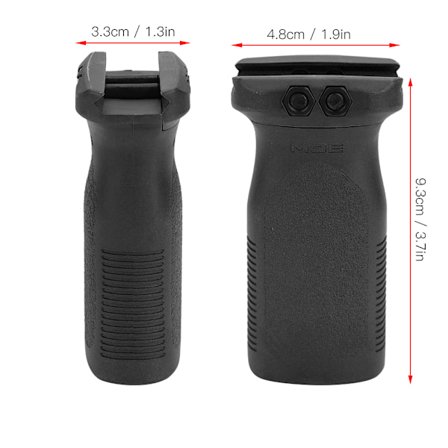 Taktisk Nylon Rail Vertikalt Greb Foregrip til 20mm Picatinny Rail System (Sort)
