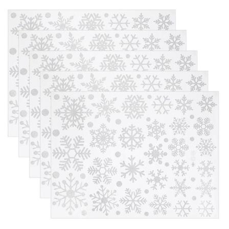 5 arkkia jouluhiutaleiden tarroja ikkunakoristeluun jouluikkunatarrat