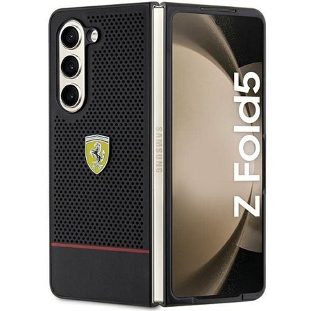 Ferrari Perforeret Line-etui til Samsung Galaxy Z Fold 5 - sort