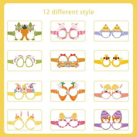 12 stk Festbriller Festivalpåklædning Papirbriller