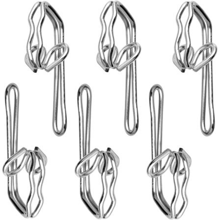 Gardinkrokar Metallgardinhuvudtejp Draperikrokar för gardiner 2,9x1,2cm (100 Pack silver)
