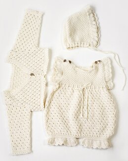 Strikkeoppskrift Babysett Drakt, bolero og kyse - Dale Garn