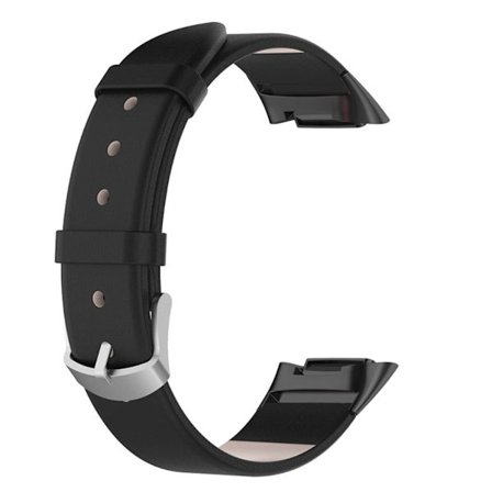 Fitbit Charge 6 / 5 Watch Strap in Leather - Black