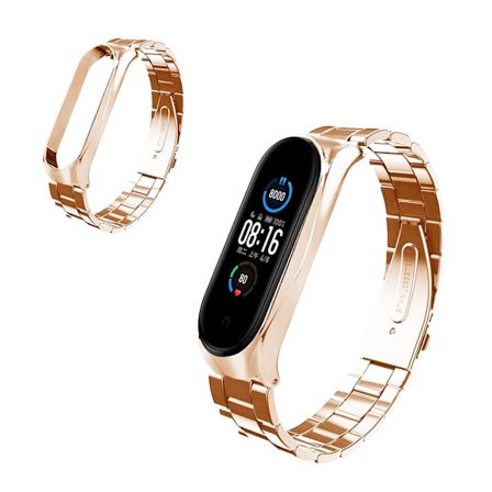 Xiaomi Mi Band 5 luxury stainless steel watch band - Rose Gold