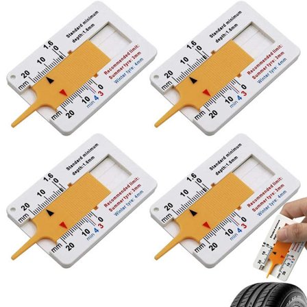 Dybdemåler Dækmønster Måleværktøj 0-20mm 10 stk, ZQKLA