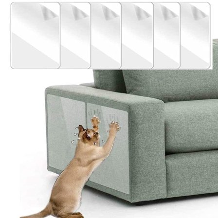 6-pack Repskydd för Soffa, 50cm x 15cm, Transparent Katt Repskydd för Möbel, Repskydd
