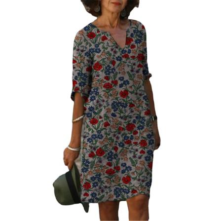 5xl Sommar Elegant Festklänning Flerfärgad Lövblommig Printed W