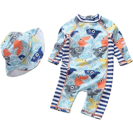 Bebis Pojkar Barn En Delig Baddräkt Spädbarn Blixtlås