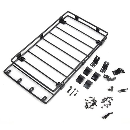 Metall Tak Bagagehylla Uppgraderingstillbehör för LC80 RC Bilmodell Svart