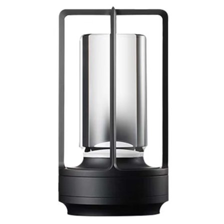 Sladdlös LED Lampa | Uppladdningsbar Bordslampa i Metall Lykta Svart