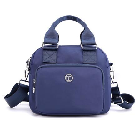 Kvinder Dame Håndtaske Vandtæt Letvægts Bærbar Nylon Stof Taske Skulder Oxford Dark Blue