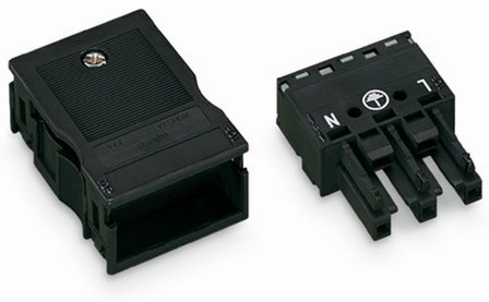 Wago 770-103 Hunnenhet 3 poler, strekkavlastning, Stikkontakter & kabler