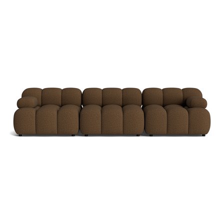 Puffy 3-Sitzer-Sofa Montreal Braun, modernes Design, Cord-Optik, gesteppte Polsterung, bequeme Federung für Komfort, 64cm Höhe, gemütlich
