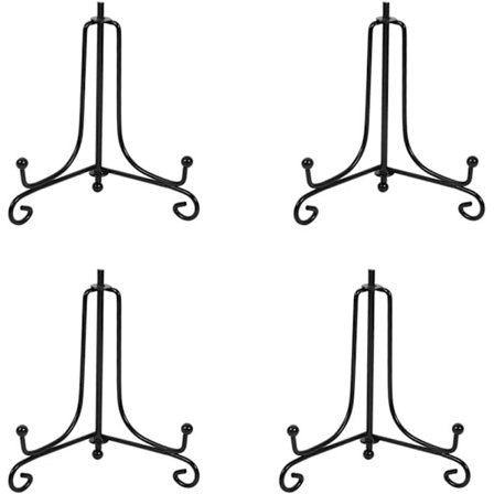 (4-pakkaus) Rautainen näyttöteline, musta rautaeasel-taulunäyttö