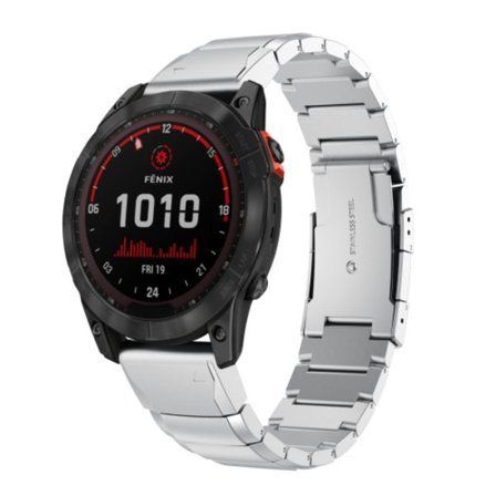För Garmin Fenix ​​7 Solar 22mm Tortoise Shell i rostfritt stål watch