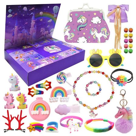 Adventskalender för flickor - Enhörningspresenter för flickor Adventskalender 24 dagar Överraskningspresenter Bästa presenter för döttrar, barnbarn