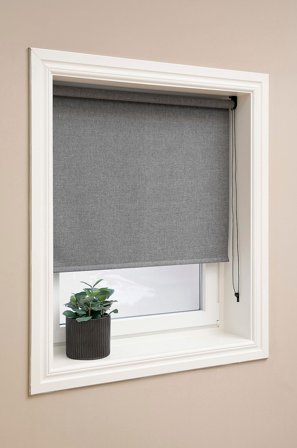 Hasta - Mørklægningsrullegardin i tekstil højde 185 cm - Grå - Rullegardiner - 160 - Fra Homeroom