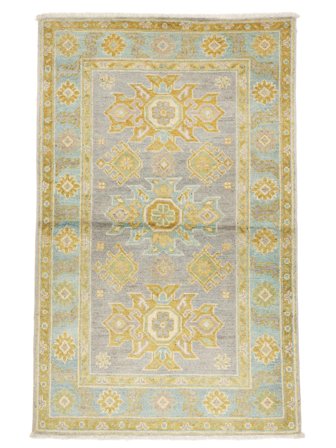 Medalionowy Mały Kazak Fine Dywan 77X124 Wełna