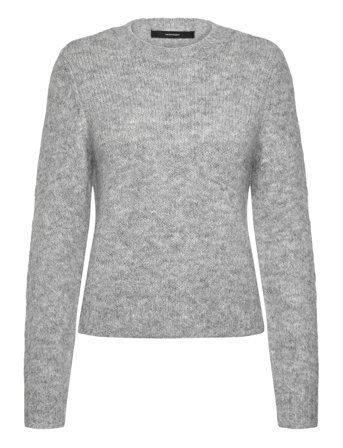 Vmnovah Ls O-Neck Pullover Ga Noos Grey Vero Moda