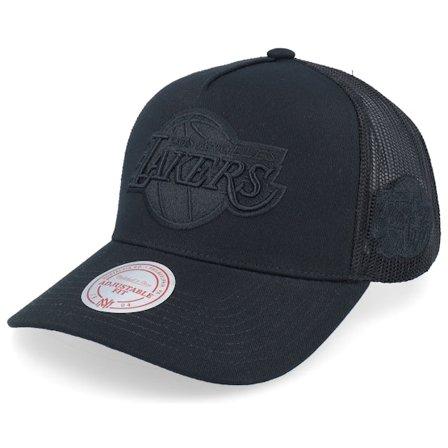Mitchell & Ness - NBA Zwart trucker Cap - Hatstore Exclusive x Los Angeles Lakers Black A-frame Trucker @ Hatstore