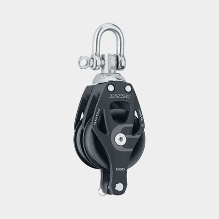Harken 60mm Aluminum Element Double Block - Swivel, Becket (6270)