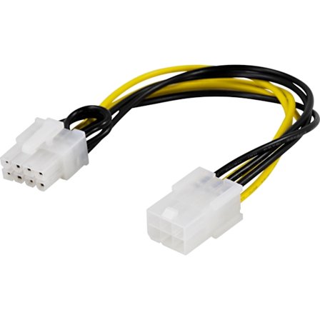 Adapter cable, 6-pin PCI-Express to 8-pin PCI-Express, 10 cm