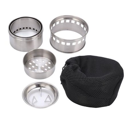 Bærbar bålpanne i rustfritt stål for camping, piknik og grilling