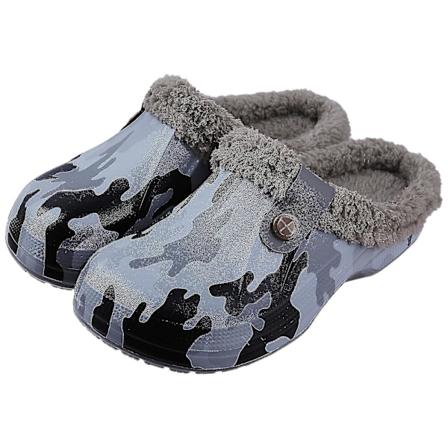 Damskor Varma Tofflor för Höst & Vinter Mjuka Vattentäta Eva Plåstertofflor Kvinnliga Träskor Par Hem Inomhus Fuzzy Skor Kamouflage 42-43 10-10.2 inch