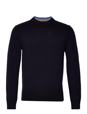 Kruy Strikkegenser M. Rund Krage Navy BOSS
