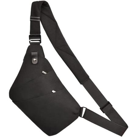 Sling Bröstväska Lätt Utomhus Sport Resor Vandring Stöldskydd Crossbody Axelväska Dagsäck för män Kvinnor Svart 1st