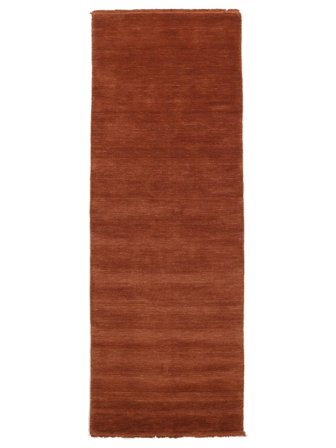 Small Handloom Fringes Rug - Rust Red 80X200 Wool, In Modern Style