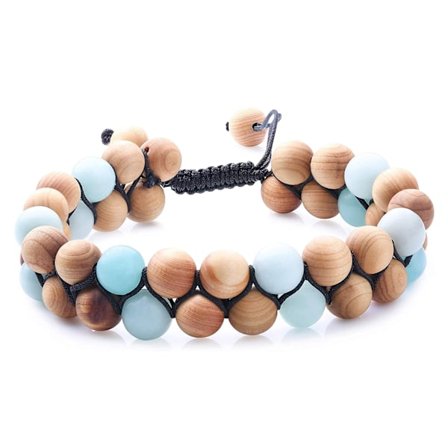 Tianhe Stone Natural Amazonian Stone Wood Beads Dubbelskiktad Armband