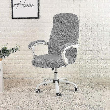 Kontorsstolskydd för skrivbord Vattentätt Grå Stretch Jacquard Datorstolöverdrag för stolar med armstöd MBY