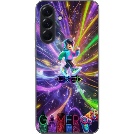 Kompatibelt Mobilskal till Samsung Samsung Galaxy A56 AC DC-logotyp delad i röd eld och blå rök, dramatisk rockestetik med kraftfull kontrast mot s