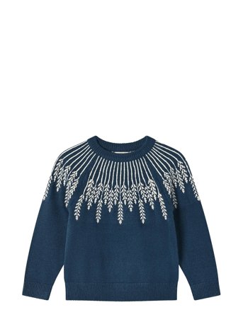 Fliink Alon Leaf Pullover - Navy - 4 Y