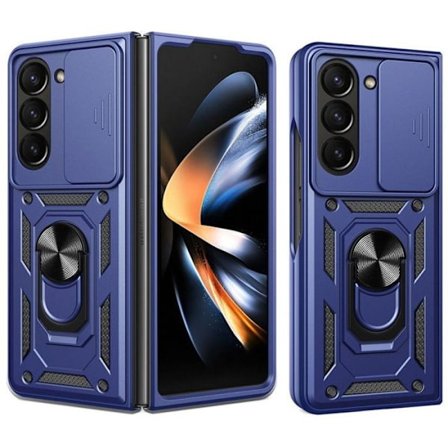 Skydd för Samsung Galaxy Z Fold 7 - BOOLING - Stöttålig med Ring och Kameraskydd - Mörkblå