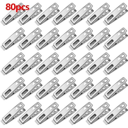 80 st klädnypor i rostfritt stål, vindtäta och rostfria, klädnypor i rostfritt stål