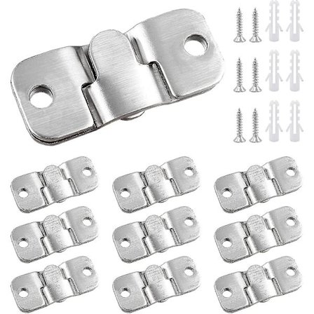 10 Par Flush Montering Beslag Indbyrdes Forbundne Billedeophængningskroge Tunge