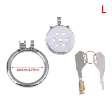 Kyskhedsbur til mænd i rustfrit stål, lille flad bur 50mm L