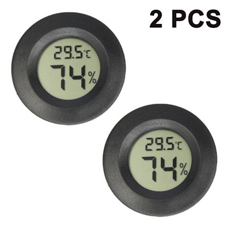 2-pakning Mini Hygrometer Termometer Digital LCD-skjerm