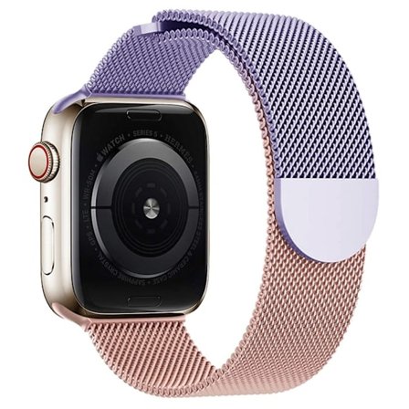 Apple Watch Series 7 8 9 41mm / 6 5 4 SE (2023) SE (2022) SE 40mm / 3 2 1 38mm Gradient Milanese Strap - Lila + Rosa