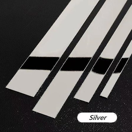 1 Rulle Spejl Rustfrit Stål Flad Dekorativ Linje Vægsticker Titan Guld Baggrund Vægge Loft Kantbånd Selvklæbende (FMY)