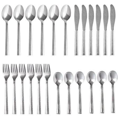 Bestick Set 24 Delar För 6 Personer . Rostfritt