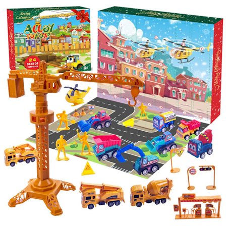 Adventskalender Barn 2023 Skönhet Vuxna Kinder Mädchen 24 Stycken Diverse Fordon Bil Leksaker Jul