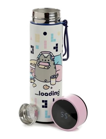 Puckator Hot & Cold Digital Thermometer Bottle - White - ONE SIZE