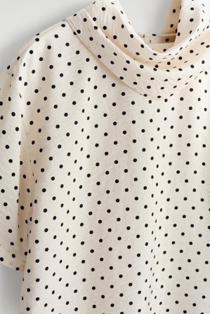 COS Draped Scarf-Detail Top in White - Women