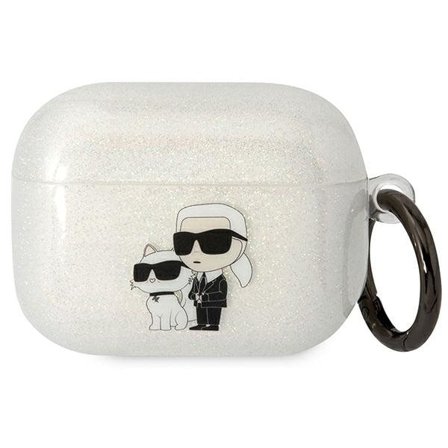 Karl Lagerfeld KLAPHNKCTGT Airpods Pro-cover transparent Gliter Karl&Choupette