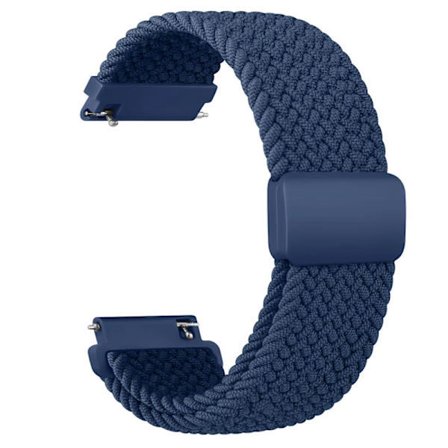 20 mm flettet sololoop til Garmin Vivoactive 5/3/3 Music Band Armbånd til Garmin VivoMove3/Trend/Sport Venu SQ/SQ2/2plus Rem Marineblå Navy