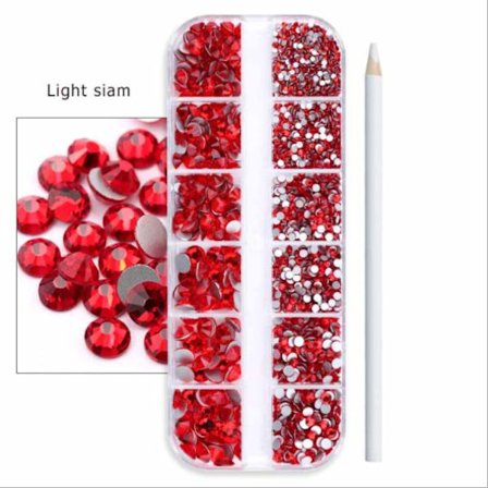 Nail Rhinestone Pärlor RÖD