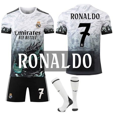 Bedst sælgende produkt!!! 2024-2025 Real Madrid Børn Voksen Special Edition Trøje Fodboldtrøje No.7 Ronaldo